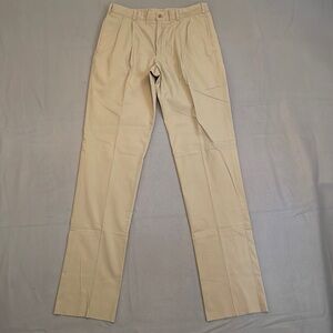 Bills Khakis Pants Mens 36 Pleated Unhemmed Standard Fit Cotton Flaw New